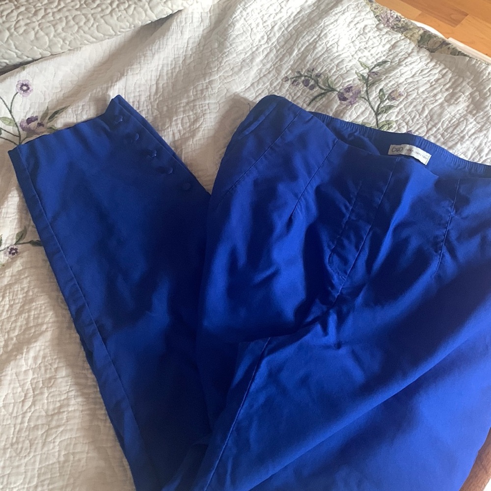 Royal blue ankle length casual pants